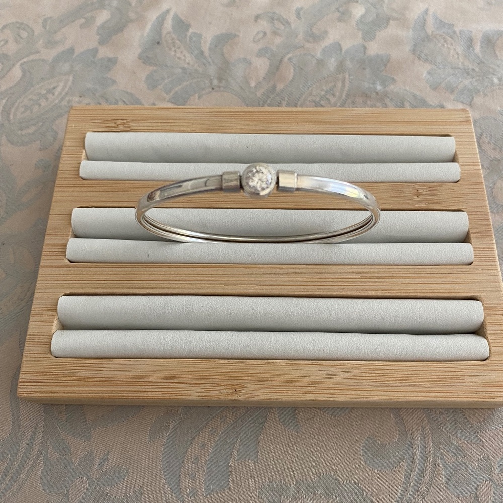 Diamonique Sterling Bangle Bracelet